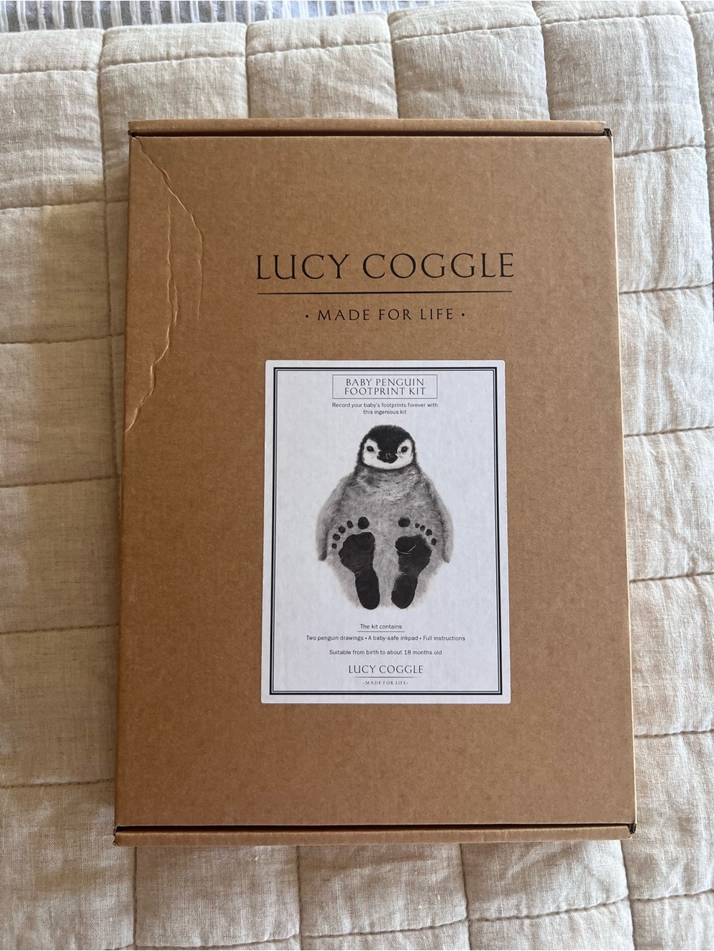 NIB Lucy Coggle Baby Penguin Footprint Kit